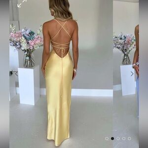 Babyboo yellow backless dress